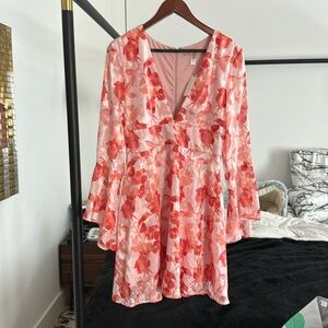 Orange flowered dress